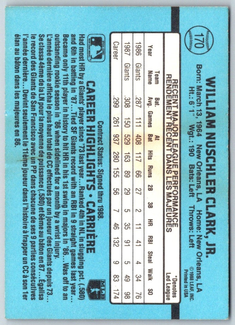 1988 Leaf Will Clark