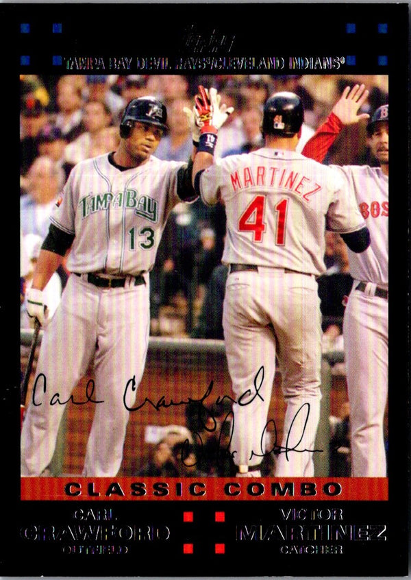 2007 Topps Updates & Highlights Red Back Carl Crawford/Victor Martinez #UH283