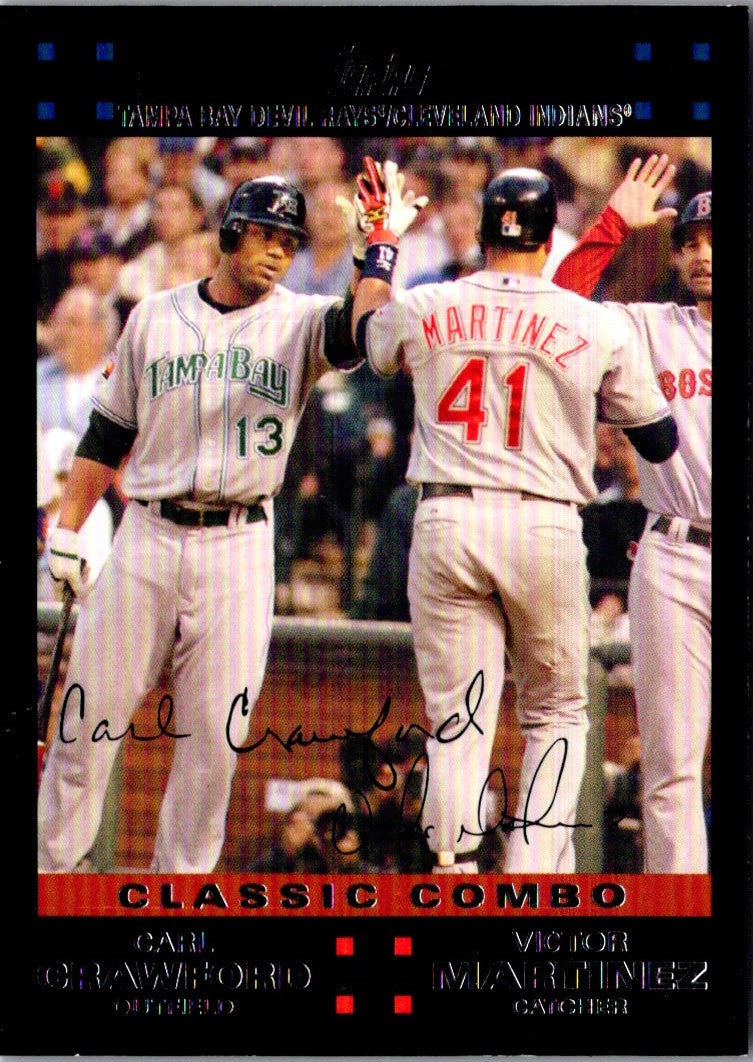 2007 Topps Updates & Highlights Red Back Carl Crawford/Victor Martinez