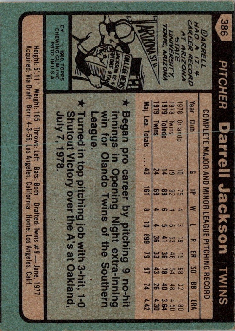 1980 Topps Darrell Jackson