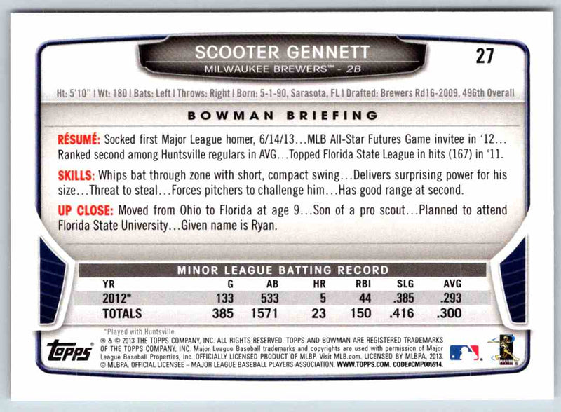 2013 Bowman Scooter Gennett