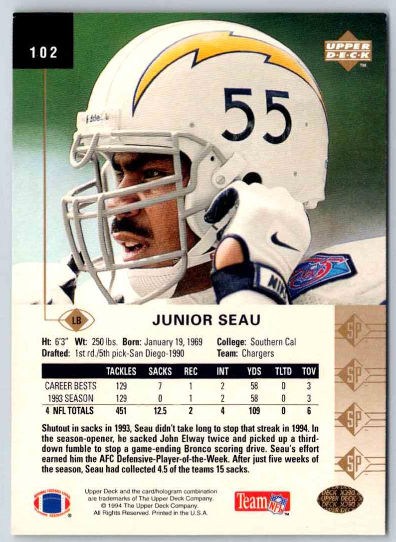 1994 Upper Deck Junior Seau