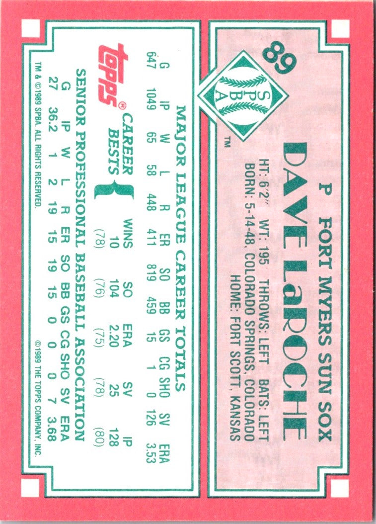 1989 Topps Senior League Dave LaRoche