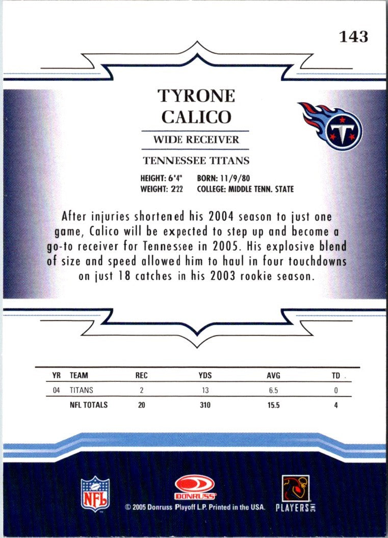 2005 Donruss Throwback Threads Tyrone Calico
