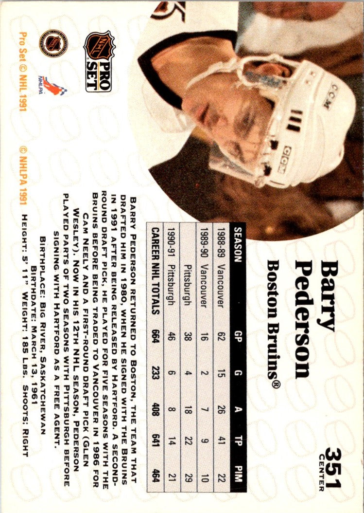 1991 Pro Set Barry Pederson