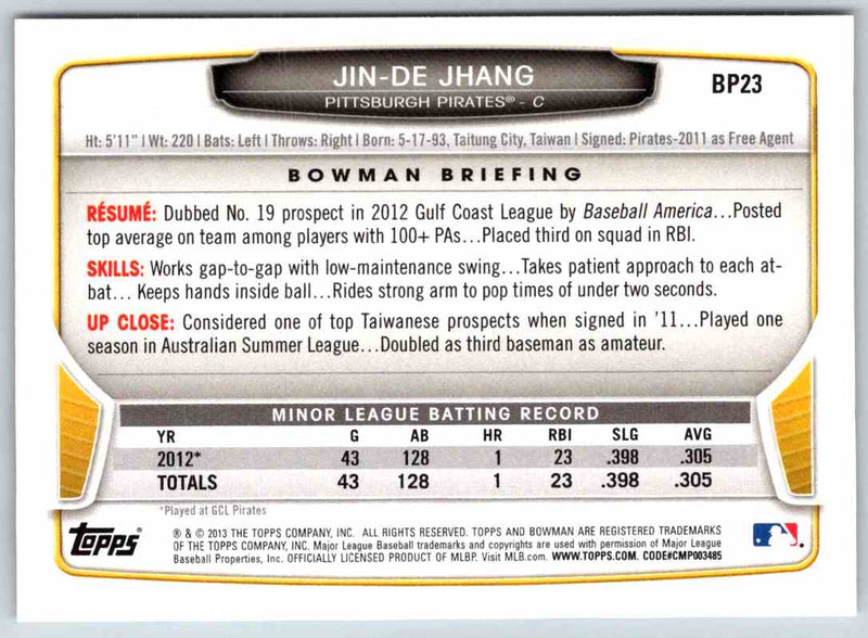 2013 Bowman Jin-De Jhang