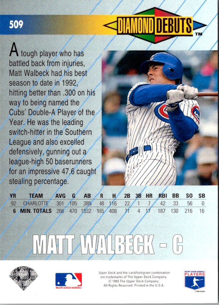 1993 Upper Deck Matt Walbeck