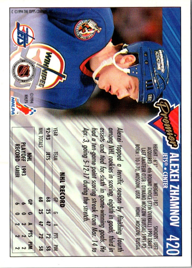 1993 Topps Premier Alexei Zhamnov