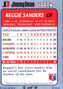 1992 Jimmy Dean Rookie Stars Reggie Sanders