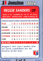 1992 Jimmy Dean Rookie Stars Reggie Sanders #5