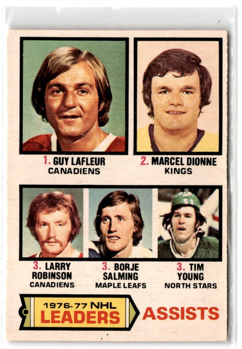 1977 O-Pee-Chee Guy LaFleur/Marcel Dionne/Larry Robinson/Borje Salming/Tim Young