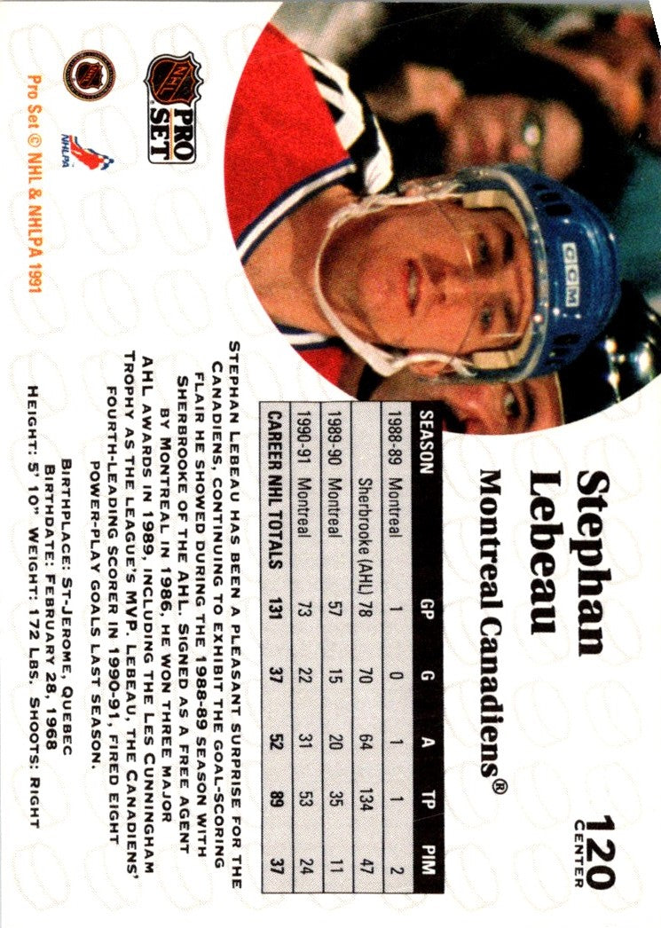 1991 Pro Set Stephan Lebeau