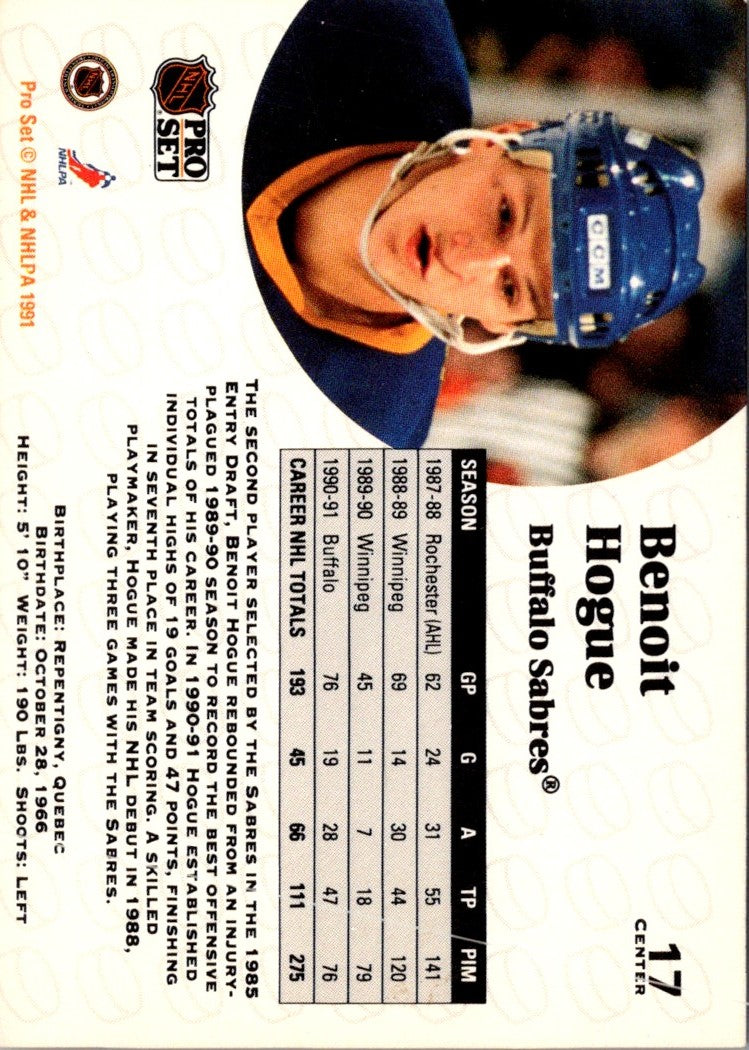 1991 Pro Set Benoit Hogue