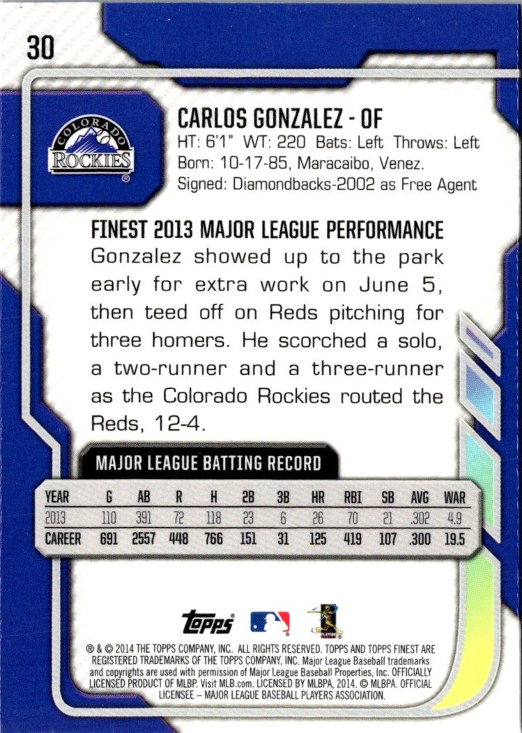 2014 Finest Carlos Gonzalez