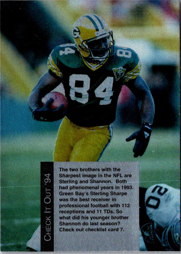 1994 Playoff Checklists Checklist Sterling Sharpe #8