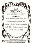 2015 Topps Gypsy Queen Zack Greinke