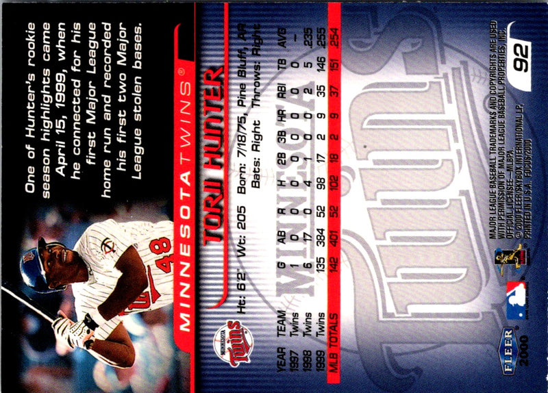 2000 Fleer Focus Torii Hunter