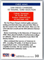 1992 Proset Chris Mims #30