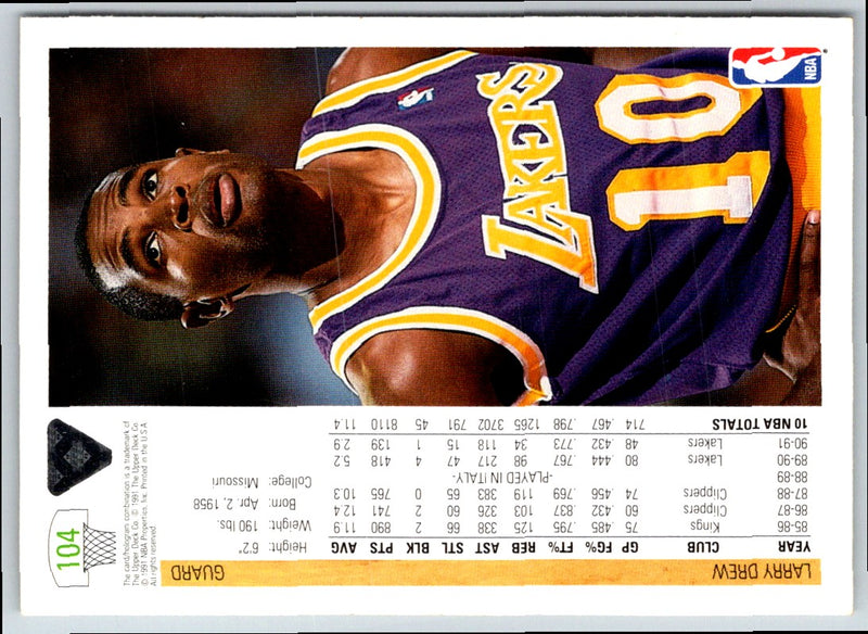 1991 Upper Deck Larry Drew
