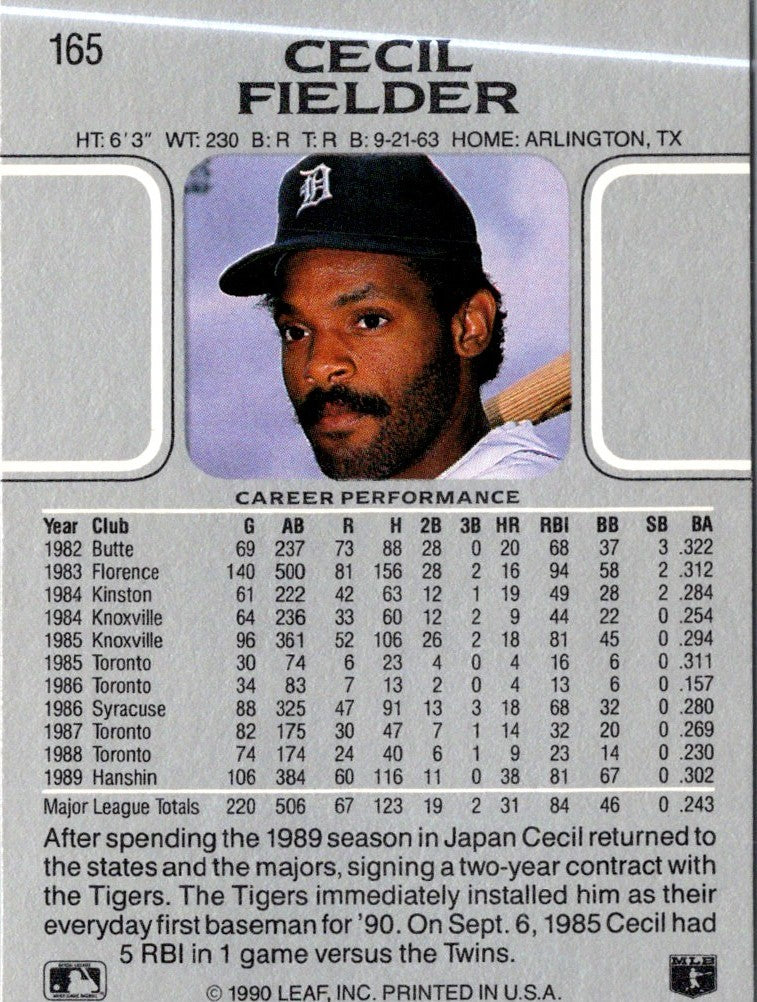 1990 Leaf Cecil Fielder