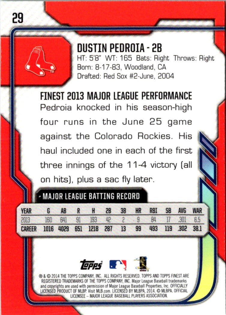 2014 Finest Dustin Pedroia