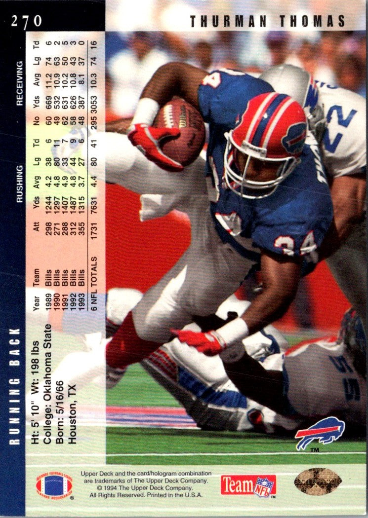 1994 Upper Deck Electric Silver Thurman Thomas