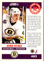 1992 Score Canadian Gord Hynes #483