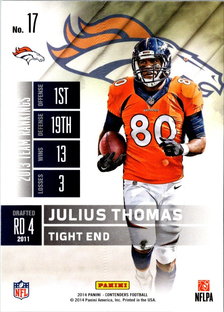 2014 Panini Contenders Julius Thomas