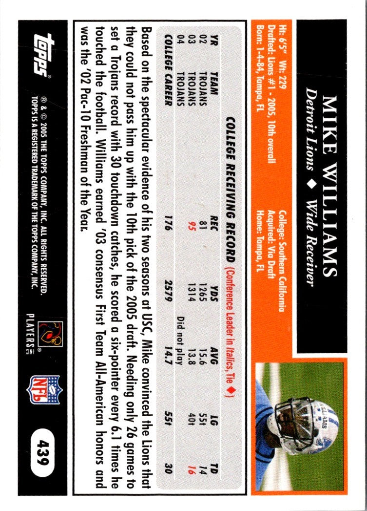 2005 Topps Mike Williams
