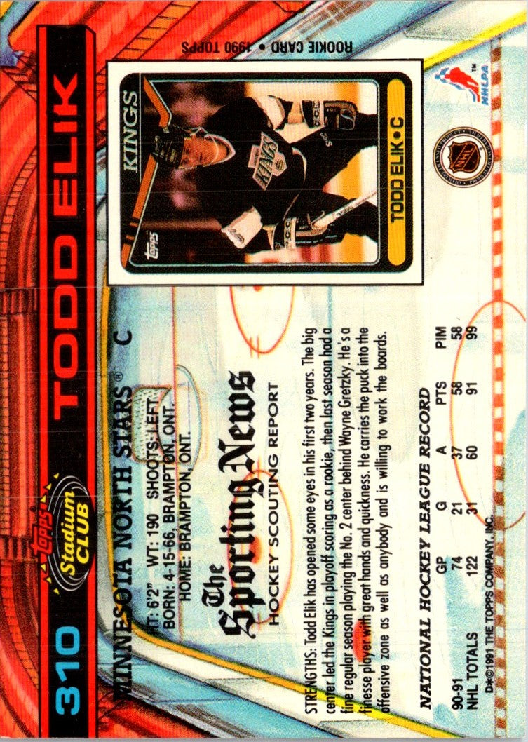 1991 Stadium Club Todd Elik