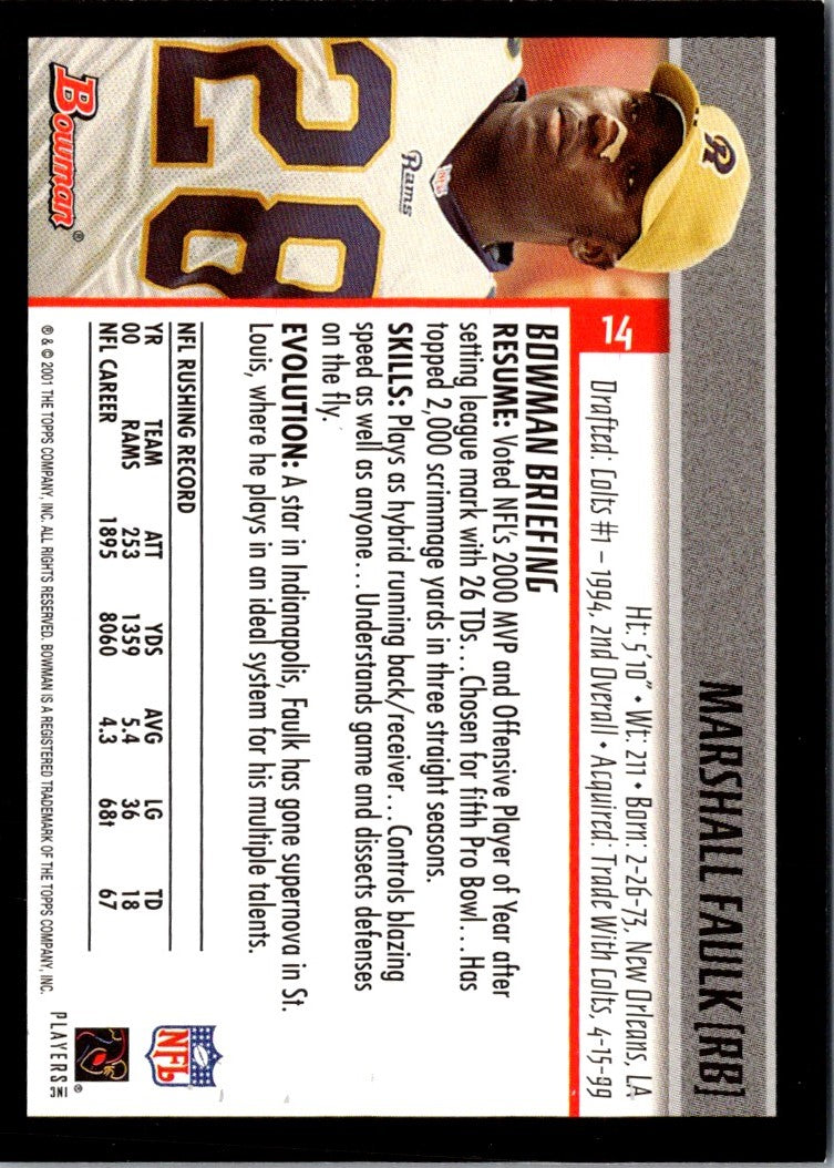 2001 Bowman Marshall Faulk