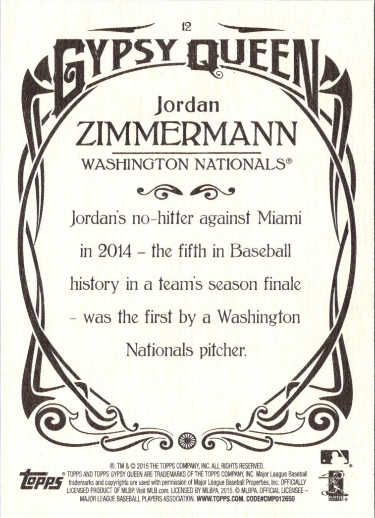 2015 Topps Gypsy Queen Jordan Zimmermann