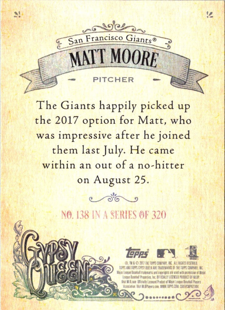 2017 Topps Gypsy Queen Matt Moore