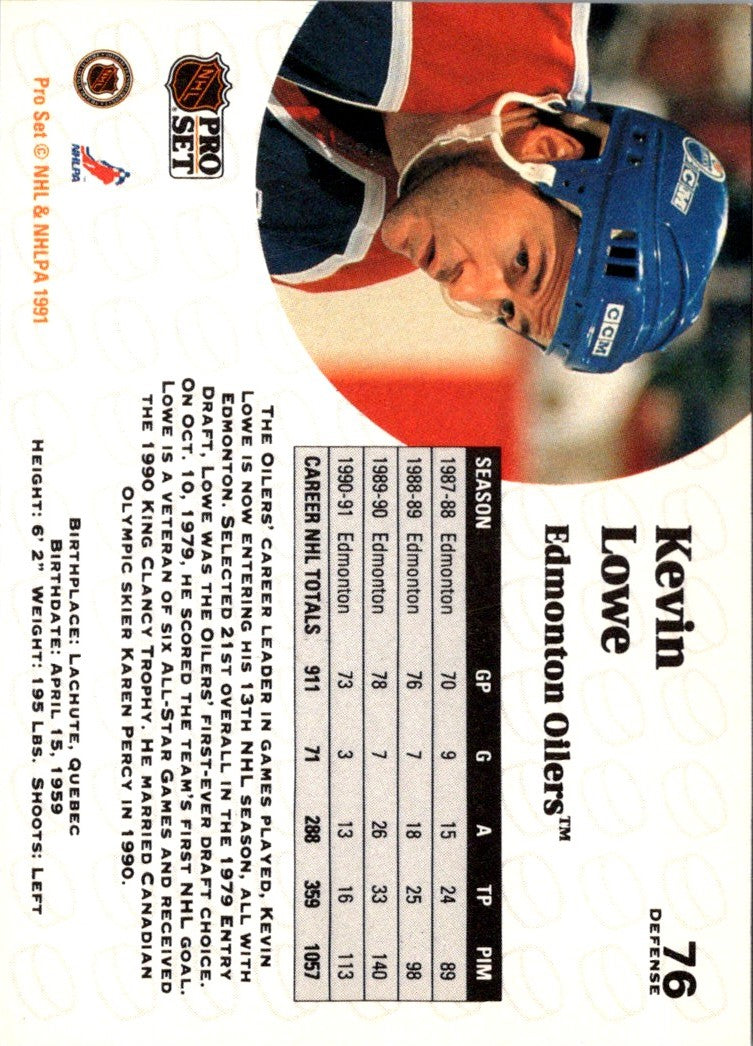 1991 Pro Set Kevin Lowe