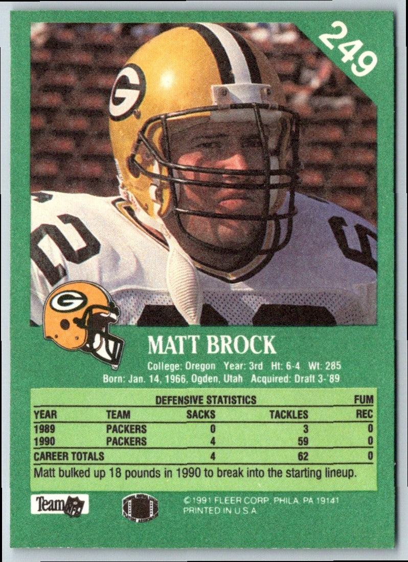 1991 Fleer Matt Brock