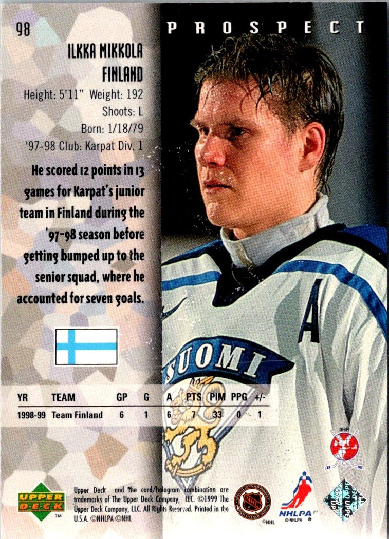 1998 Upper Deck Black Diamond Ilkka Mikkola