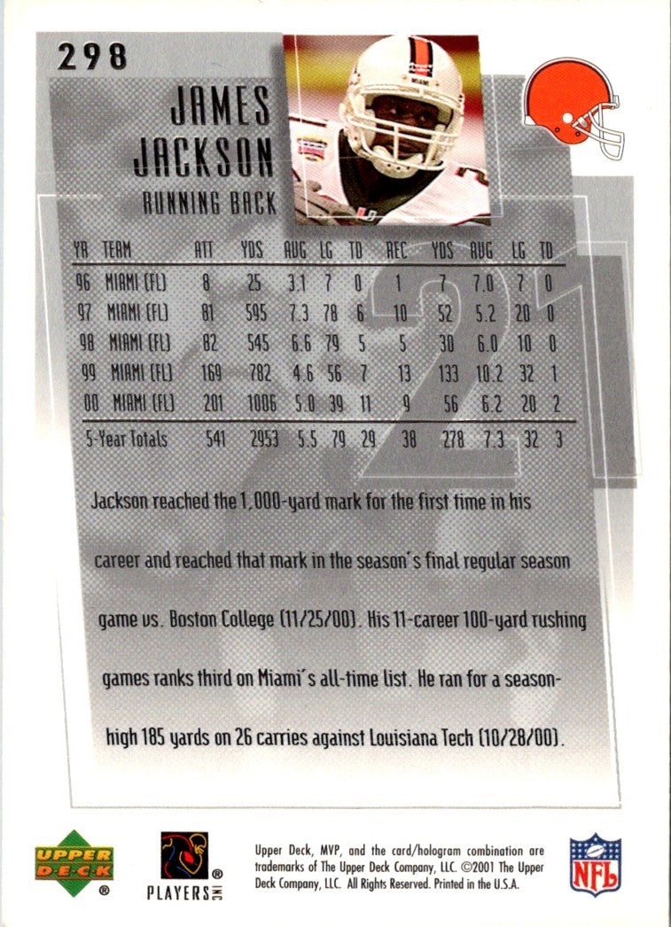 2001 Upper Deck MVP James Jackson