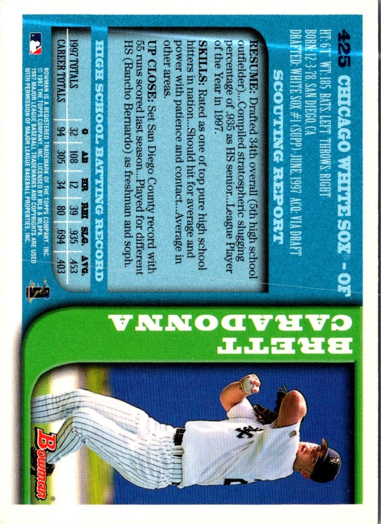 1997 Bowman Brett Caradonna