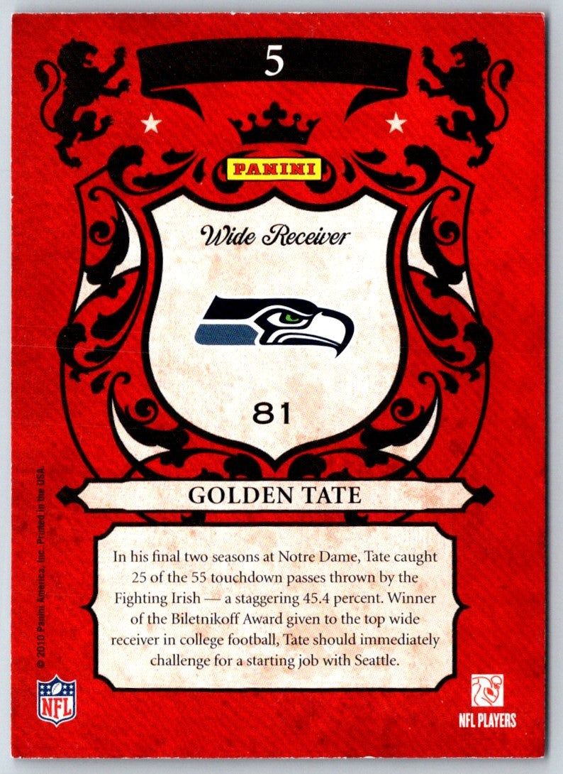 2010 Panini Absolute Memorabilia Rookie Jersey Collection Golden Tate