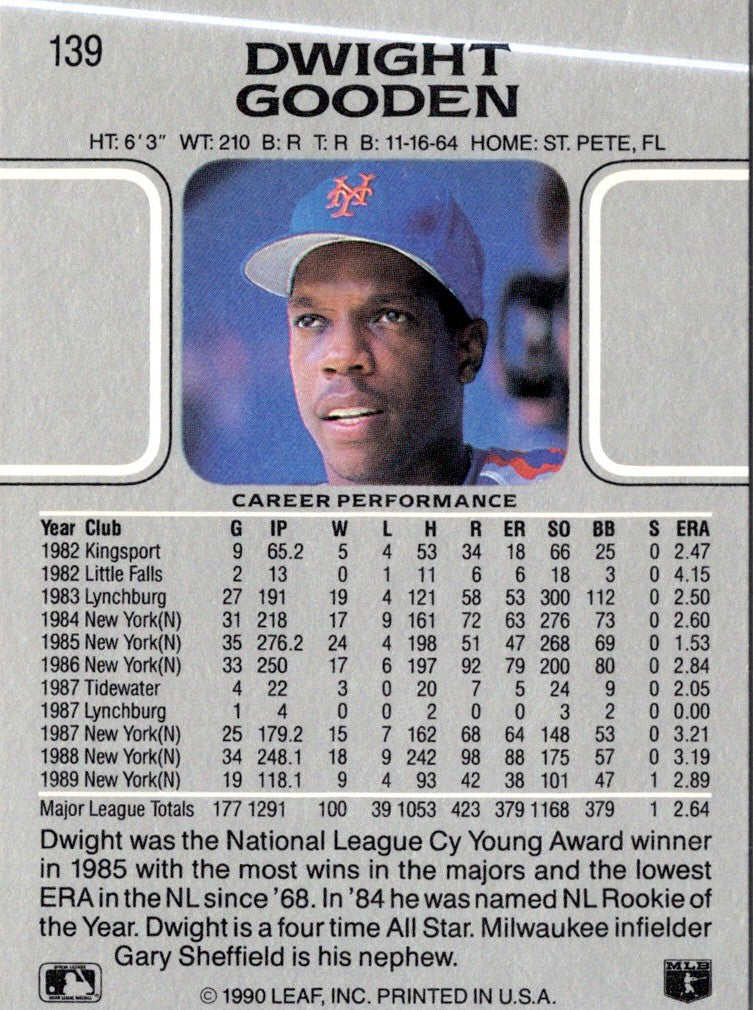1990 Leaf Dwight Gooden