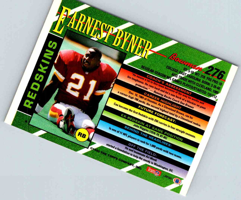 1993 Bowman Football Earnest Byner