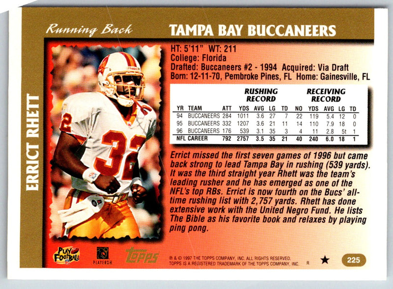 1997 Topps Errict Rhett
