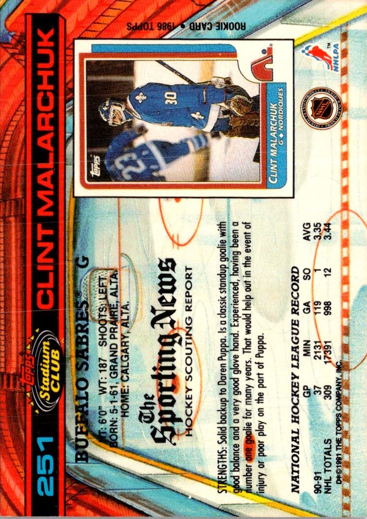 1991 Stadium Club Clint Malarchuk