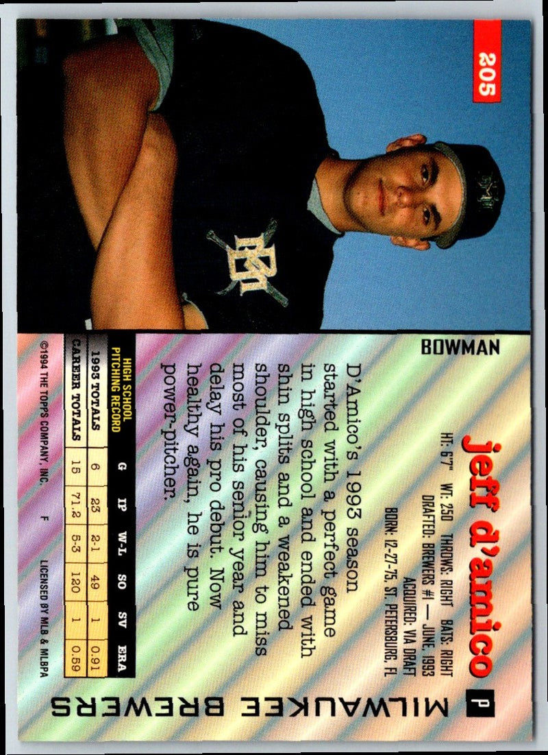 1994 Bowman Jeff D'Amico