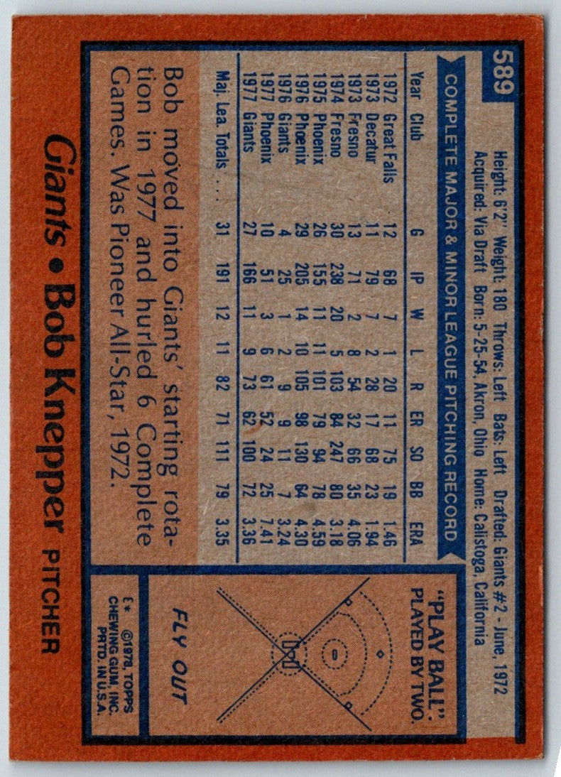 1978 Topps Bob Knepper