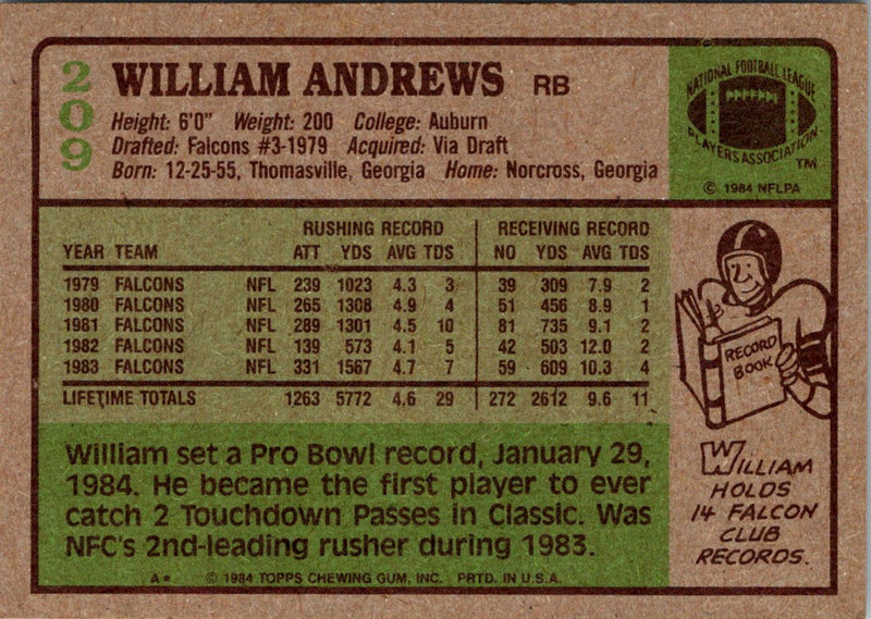 1984 Topps William Andrews