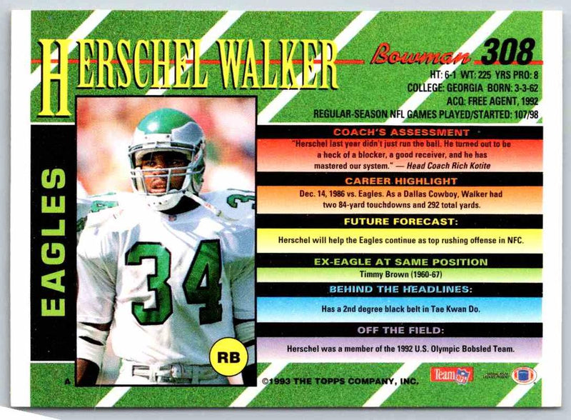 1993 Bowman Football Herschel Walker