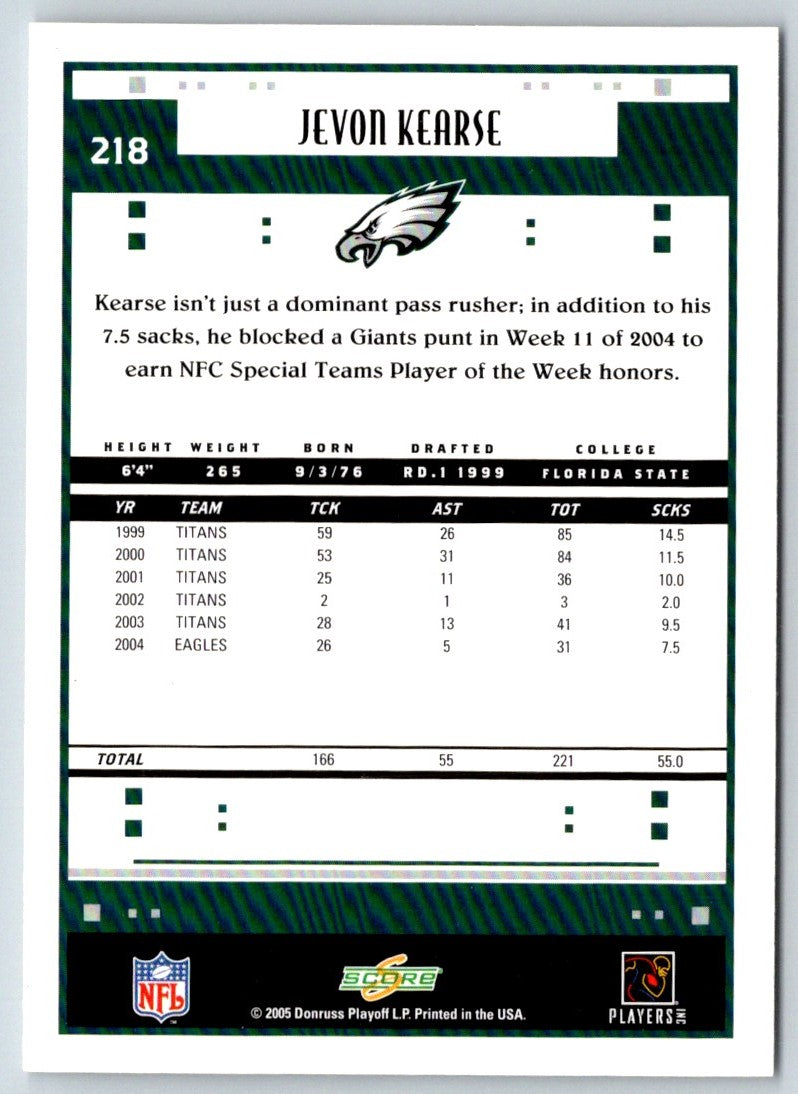 2005 Score Jevon Kearse