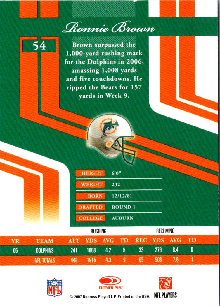 2007 Donruss Elite Ronnie Brown