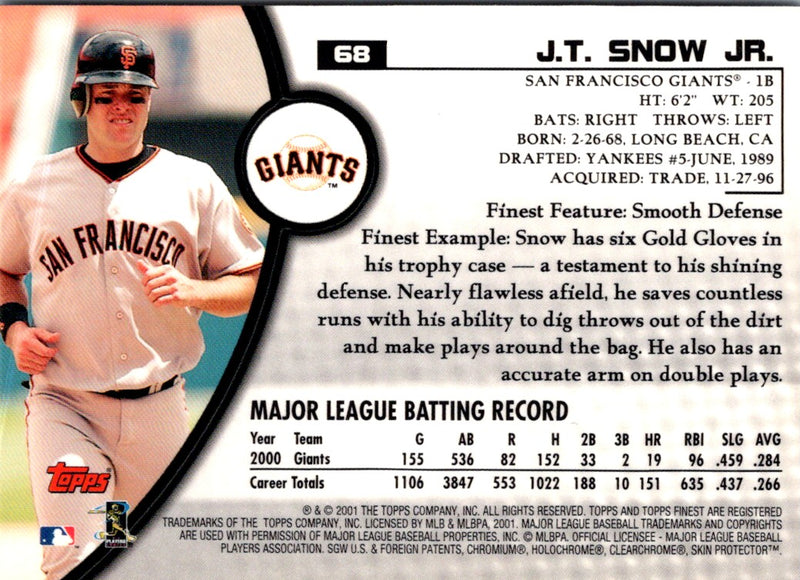 2001 Finest J.T. Snow